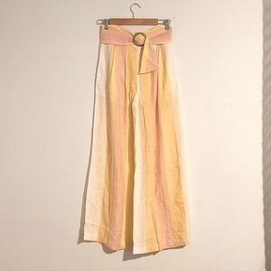 Rare NWT L*Space Vera Cruz Pants Pink Yellow Wide Leg Beach Women's size 6